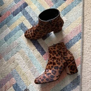Zara Brown Leopard Ankle Boots